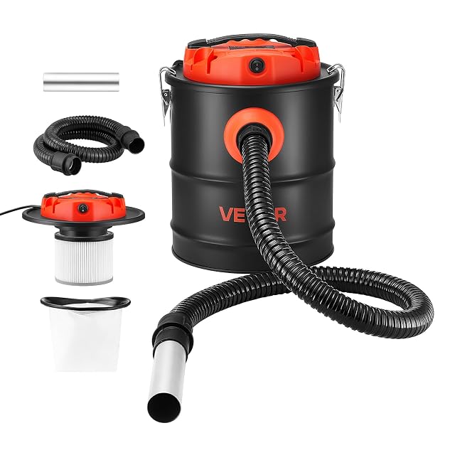 VEVOR 4 gallon ash vacuum with steel body for fireplaces