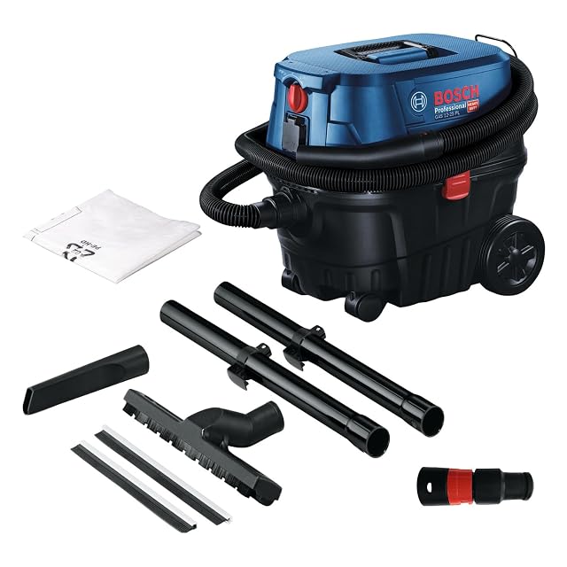 Bosch Professional GAS 12-25 PL wet and dry vacuum with HEPA filter and crevice nozzle, product photograph