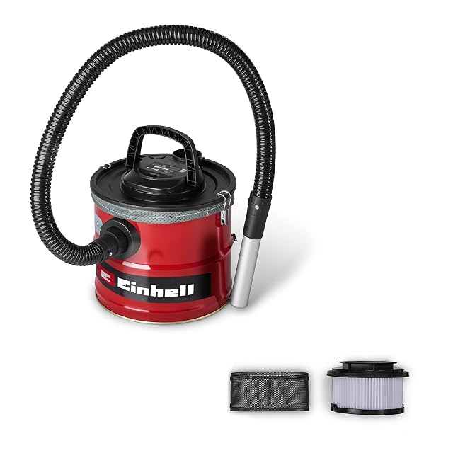 Einhell TC-AV 1830 D ash vacuum with 18 litre steel container and aluminium suction tube, product photograph