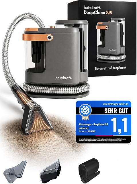 Heimkraft spray extraction upholstery cleaner with spray control handle, product photograph