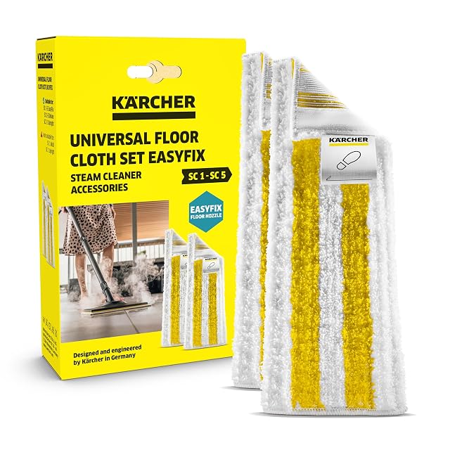 Kärcher Universal EasyFix microfibre floor cloth set, two cloths, product photograph