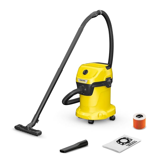 Kärcher WD 3 V wet and dry vacuum with cartridge filter and fleece bag, product photograph