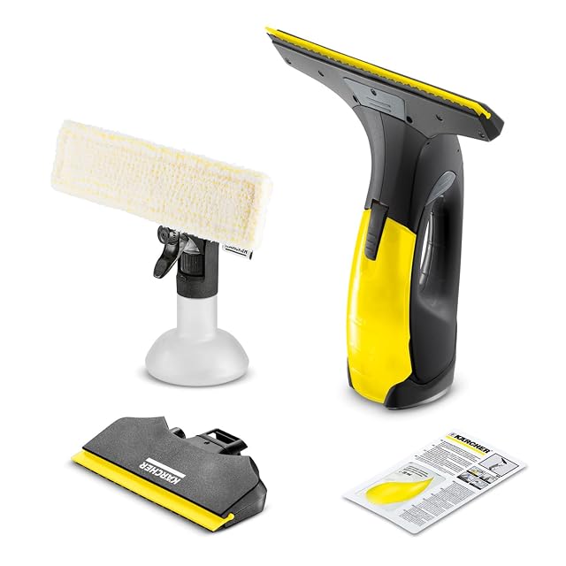 Kärcher WV 2 Black Edition window vacuum with wide and narrow suction blades, product photograph
