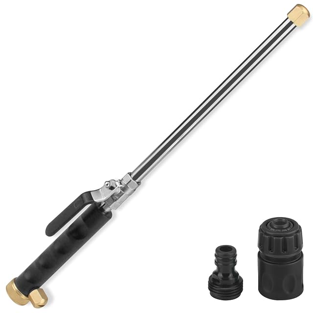POOPLE hydro jet high pressure garden hose wand with jet and fan nozzles