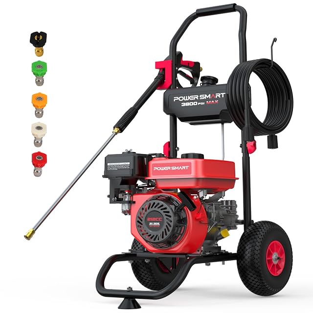 PowerSmart gas pressure washer 3800 PSI with pneumatic tires