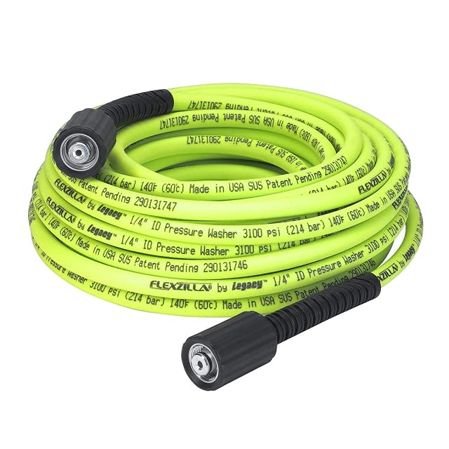 Flexzilla ZillaGreen 50 foot pressure washer hose with M22 fittings and bend restrictor