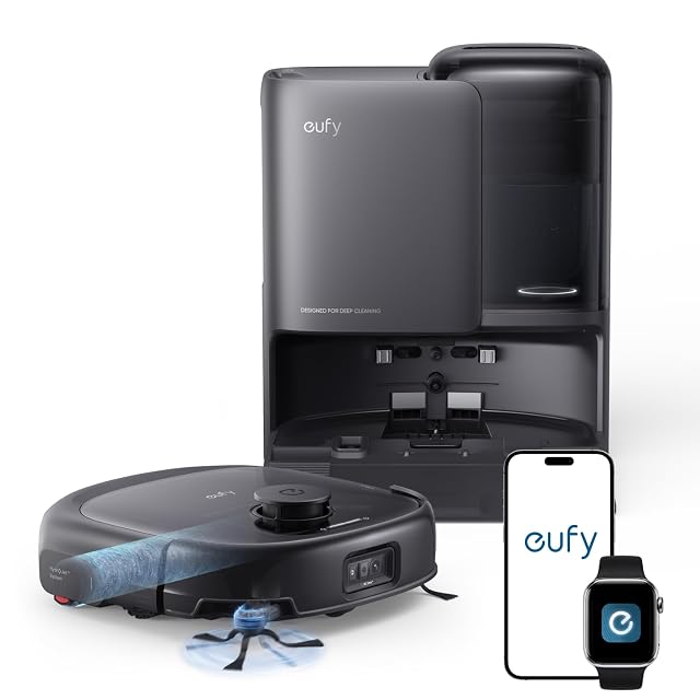 eufy E25 robot vacuum and mop combo with HydroJet roller mop station