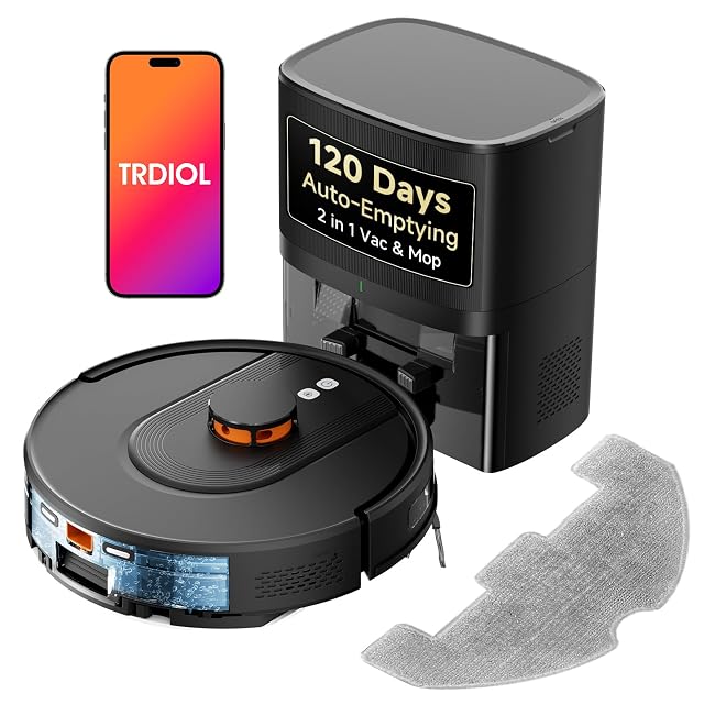 TRDIOL robot vacuum and mop with self-emptying station and LiDAR