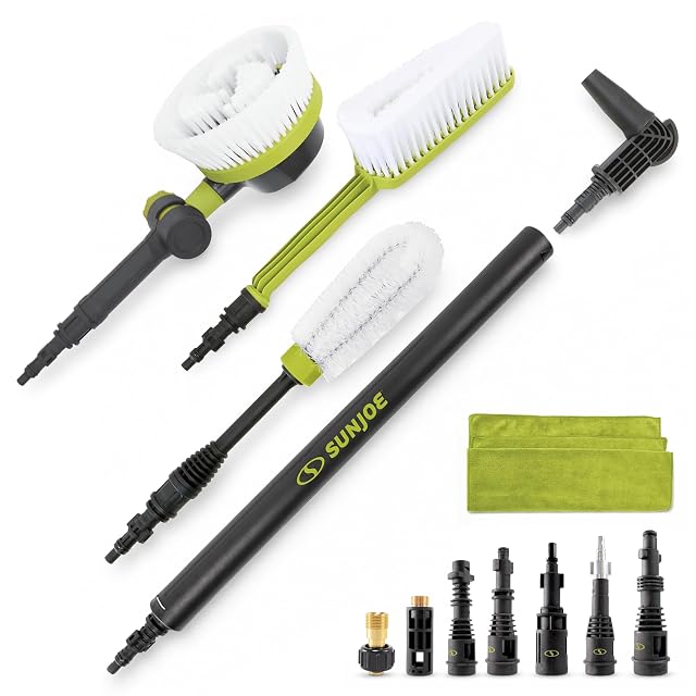 Sun Joe SPX-ACS-MAX auto car cleaning kit with rotary wheel and feather brushes and turbo nozzle