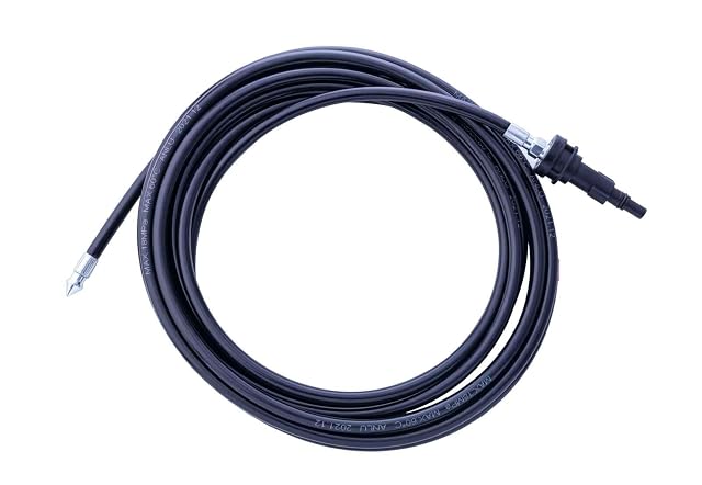 Scheppach drain cleaner hose with M22 thread for pressure washers, product photograph