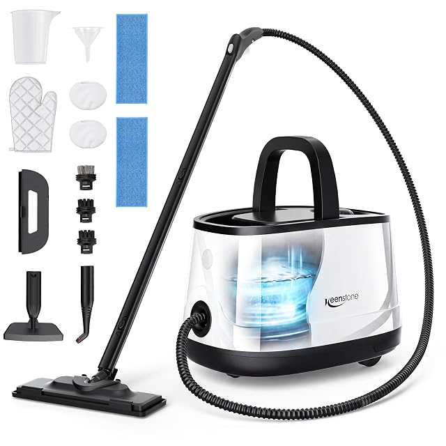 Keenstone multipurpose steam cleaner with 17 accessories and 51 ounce tank