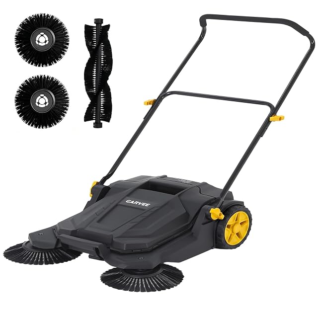IDEALHOUSE walk-behind hand push floor sweeper with folding handle