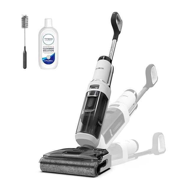 Tineco Floor One Stretch S6 cordless floor washer lying flat with 13 cm clearance, product photograph