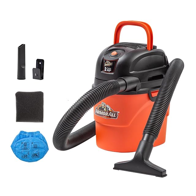 Armor All AA155 1.5 gallon portable wet dry vacuum in orange