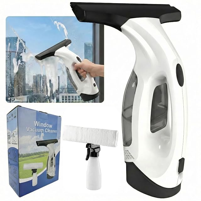 ArtnPlan cordless electric window vacuum squeegee with 280 mm blade and spray bottle